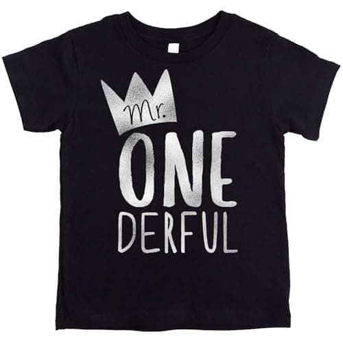 Mr One-Derful Baseball Tee Shirt for Boys 1st Birthday