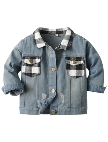IMEKIS Toddler Denim Hooded Coat for Boys & Girls Fall Outwear