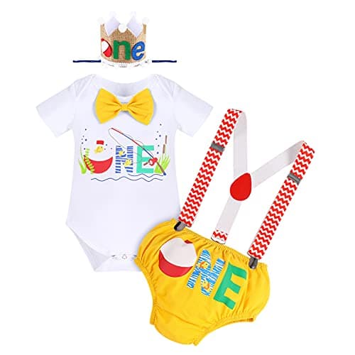 Birthday Outfit Set for Baby Boys: Romper, Shorts, Suspenders, Hat