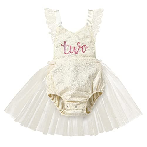 IMEKIS Baby Girls Boho Lace Romper Dress Newborn Outfits