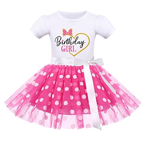 IMEKIS Girls Polka Dots Dress Headband Cake Smash Halloween Costume