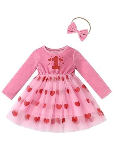 Velvet Snowflake Dress with Headband for Baby Girls' 1st Birthday Cake Smash Photos