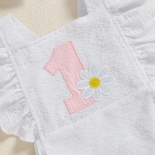 Amiblvowa Baby Girl Daisy Flower Romper for 1st Birthday Smash