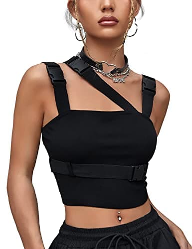 CYCLAMEN Women's Buckle Tube Crop Cami Tops