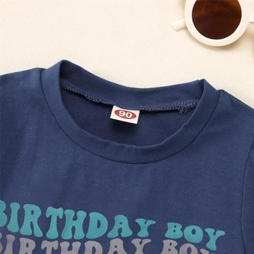 KEKEMI Toddler Boy Birthday Party Letter Print T-Shirt