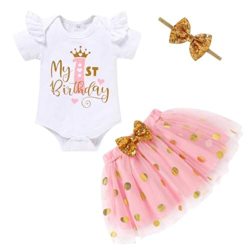 Baby Girl 1st Birthday Cake Smash Outfit Set