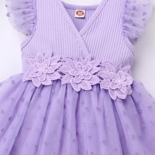 Girls Birthday Dress with Headband - Toddler Baby Flowy Tulle Wedding Party Cake Smash Photo Shoot