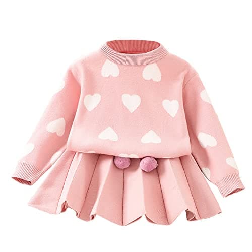 Toddler Girls Knitted Sweater and Skirt Set