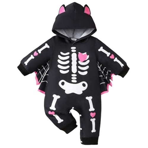 IMEKIS Newborn Baby Bat Halloween Costume Cloak Romper Wings Ears Hoodie