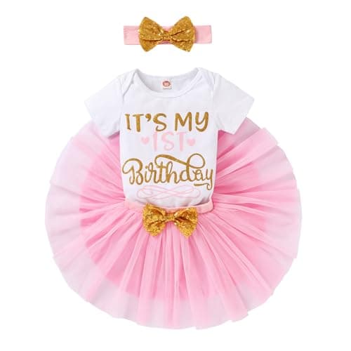 YOUNGER TREE Newborn Girls' 1st Birthday Shiny Sequin Tutu Dress