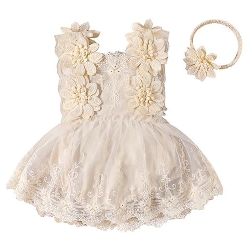 FYMNSI Baby Girl 1st Birthday Tutu Dress Floral TullePhoto Shoot Clothes