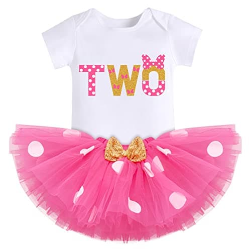 IMEKIS Baby Girls 1st Birthday Tutu Romper with Polka Dots & Mouse Ears Costume