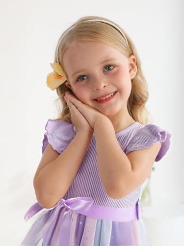 Sinhoon Toddler Girl Tulle Summer Ruffle Dresses 1-6Y