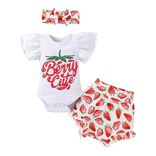 Newborn Baby Girls Ruffle Romper Set