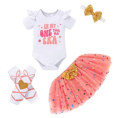 GRNSHTS Baby Girl 1st Birthday Cake Smash Tutu Outfit Set