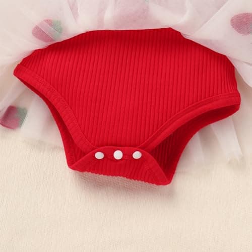 Newborn Baby Girl 1st Birthday Strawberry Butterfly Romper Dress with Headband for Cake Smash Photoshoot
