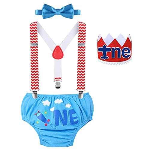 Vintage Airplane 1st Birthday Outfit for Baby Boys