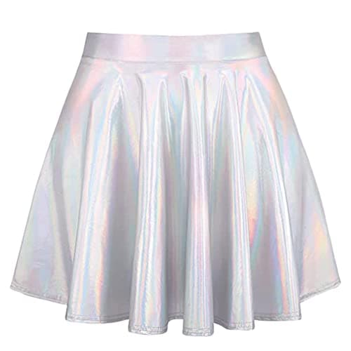 Women's Rave Outfit Sets - Metallic Tops & Long Skirt