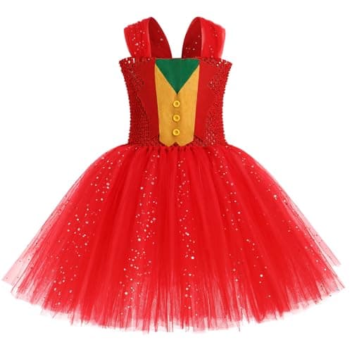Toddler Girls Clown Costume for Halloween and Circus Dress Up - Ages 2-12