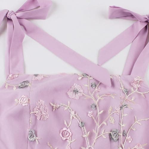Vintage Embroidered Floral Tulle Prom Dress for Women