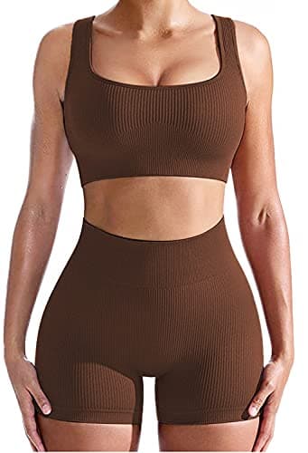 Niyokki Women's Seamless Crop Tops & Leggings Workout Set