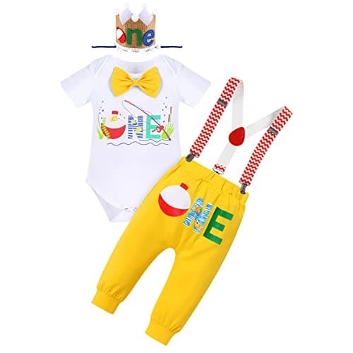 Baby Boy Fishing 1st Birthday Outfit