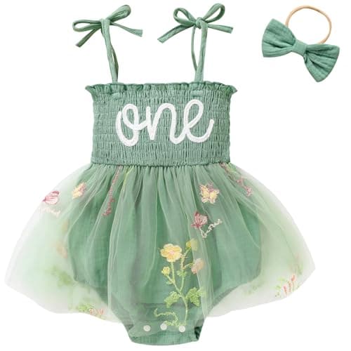Baby Girl 1st Birthday Tulle Romper Cake Smash Outfits