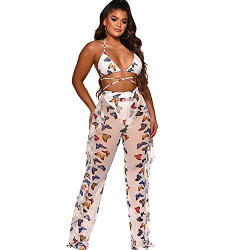 ECHOINE Women's Mesh Beach Jumpsuit Swimwear