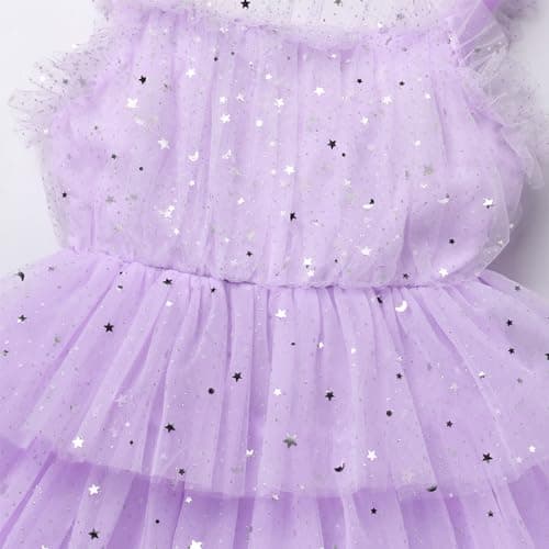 IMEKIS Toddler Girls Shiny Sequin Stars Birthday Tutu Dress 1-6T