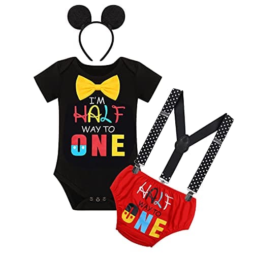 Half Way to One Cake Smash Outfit for Baby Boy