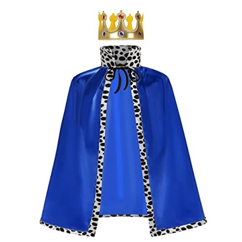 Yolsun Kids King Robe with Crown for Boys Halloween Cosplay