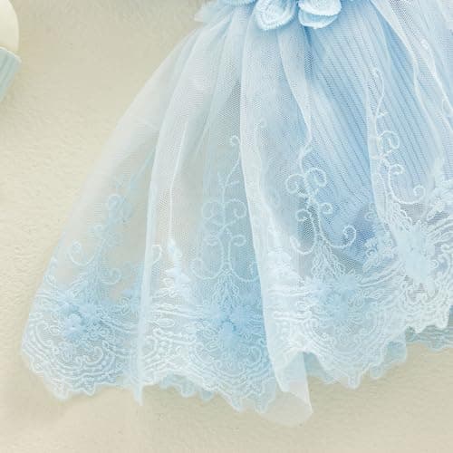 IMEKIS Newborn Girl 1st Birthday Romper Ruffle Sleeve Dress