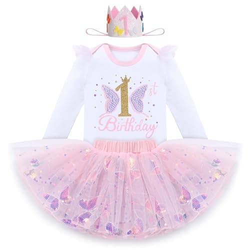 IDOPIP Butterfly 1st Birthday Tutu Outfit & Accessories Costco
