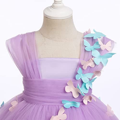 IBTOM CASTLE Butterfly Embroidery Baby Butterfly Tutu Gown