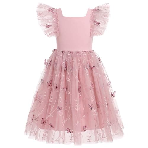 IMEKIS Princess Butterfly Boho Tulle Dress for Toddlers Girls Birthday Pageant