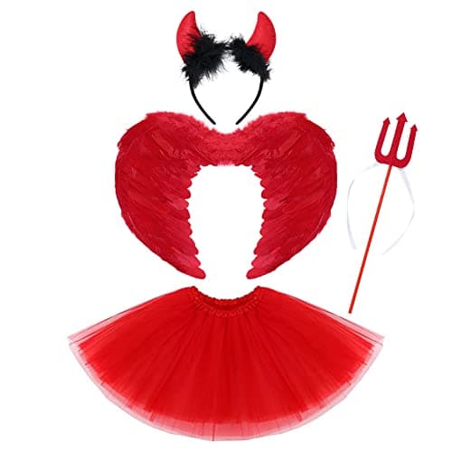 Girl's Angel and Devil Costumes for Halloween (Ages 2-12)