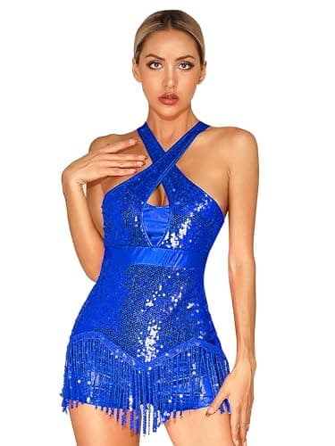 Glittery Sparkly Bodysuit for Women Dance Leotard