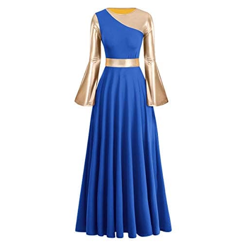 IMEKIS Women's Bi-Color Liturgical Praise Dance Dress