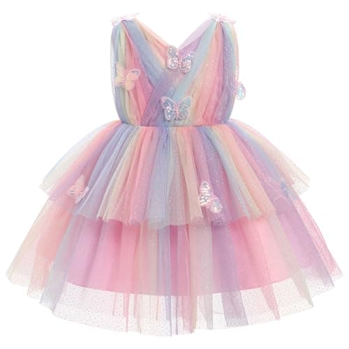 Toddler Girls Butterfly Tutu Dress for Birthday Parties and Photoshoots