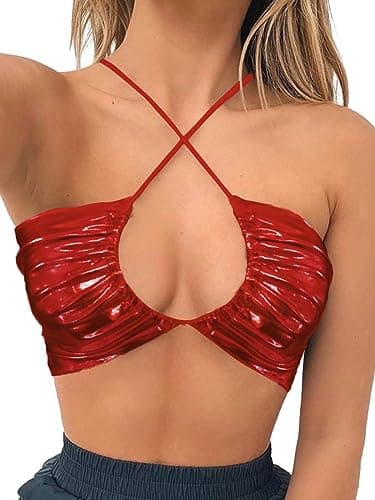 Square Neck Buckle Strap Cami Crop Tube Top