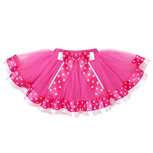 Baby Girls Birthday Outfit with Polka Dots Tops and Tutu Skirt