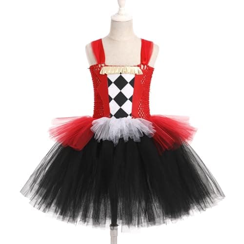 Toddler Girls Clown Costume for Halloween and Circus Dress Up - Ages 2-12