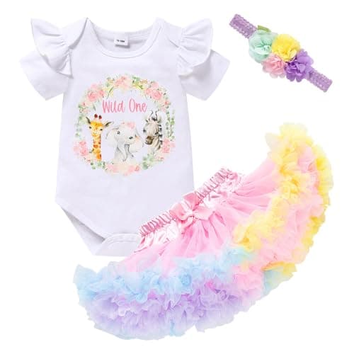 GRNSHTS Baby Girl 1st Birthday Cake Smash Tutu Outfit Set