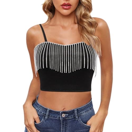 Reflective Crop Top for Women, Festival Rave Outfits and Girls Club Tank Vest