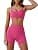 Workout Sets for Women 2 Piece Twist Front Halter Sports Bras High Waist Booty Shorts Exercise Gym Yoga Outfit