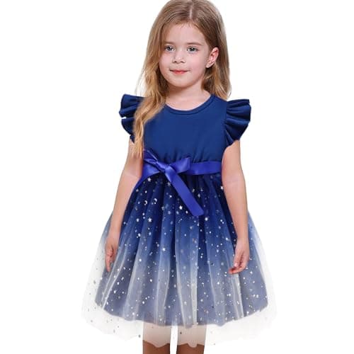 Sinhoon Toddler Girl Tulle Summer Ruffle Dresses 1-6Y