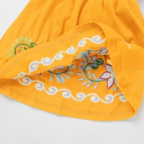 Traditional Mexican Embroidered Floral Dress for Toddler Girls