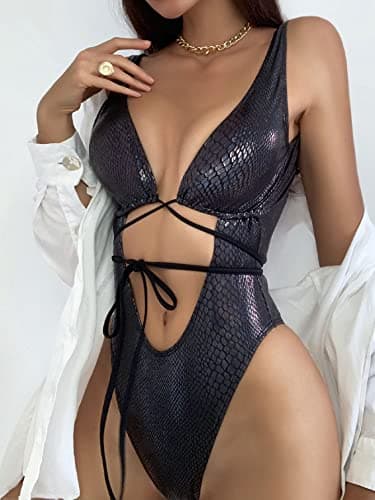 Metallic Snakeskin One Piece Swimsuit for Women by UCadego