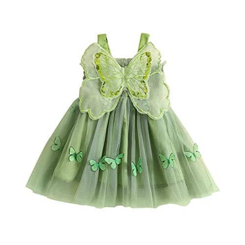 ZINTAOZT Toddler Butterfly Wings Sleeveless Skirt Birthday Party Tutu Dress