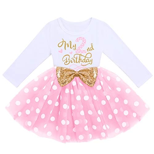 IMEKIS Baby Girl 1st 2nd 3rd Birthday Tutu Dress with Polka Dots